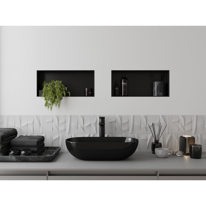 Mexen X-Wall-NR recessed shelf without flange 45 x 20 cm, black - 1971452010