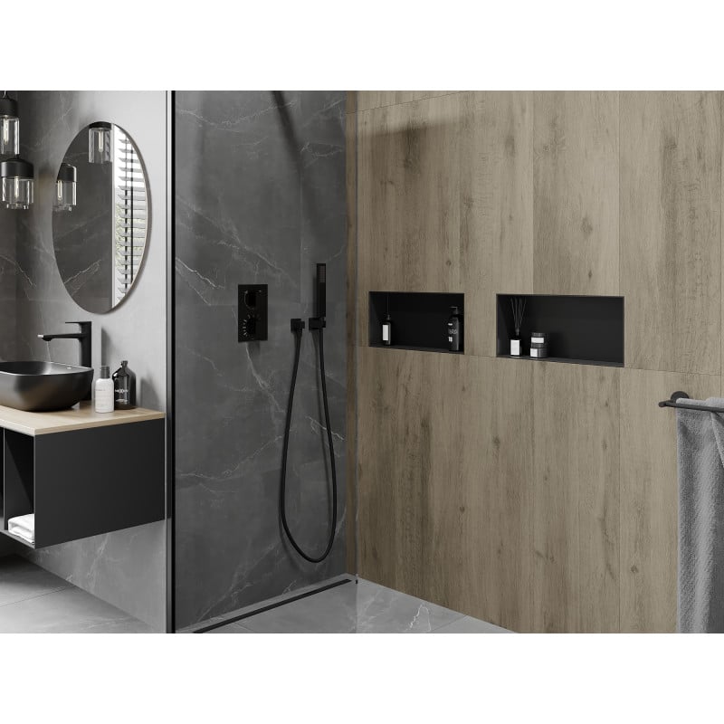 Mexen X-Wall-NR recessed shelf without flange 45 x 20 cm, black - 1971452010