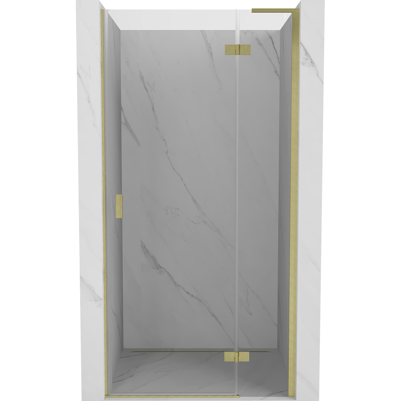 Mexen Mist-H L right-side hinged shower door 75 cm, transparent, brushed gold - 8A5L-075-000-55-00-P