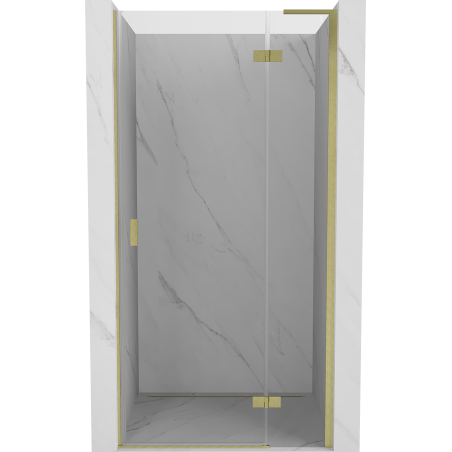 Mexen Mist-H L right-hand hinged shower door 75 cm, transparent, brushed gold - 8A5L-075-000-55-00-P