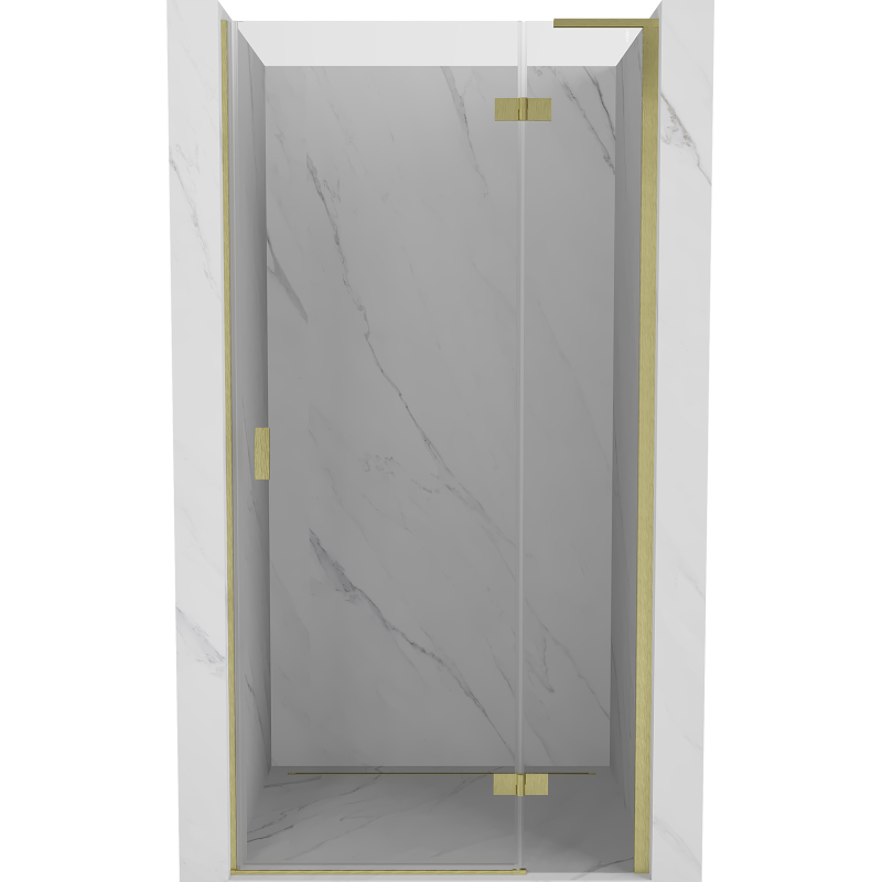 Mexen Mist-H L right hinged shower door 80 cm, transparent, brushed gold - 8A5L-080-000-55-00-P