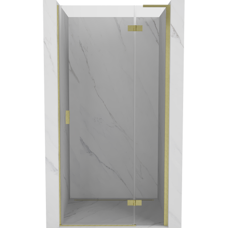Mexen Mist-H L Right-Swing Shower Door 100 cm, Transparent, Brushed Gold - 8A5L-100-000-55-00-P