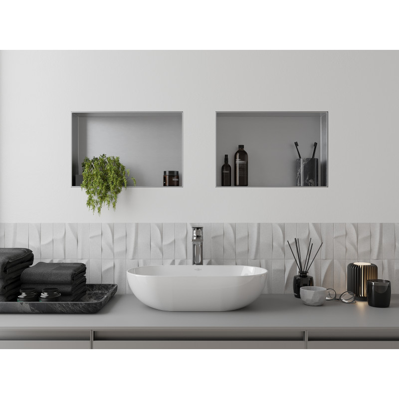 Mexen X-Wall-NR niche shelf without flange 45 x 30 cm, inox - 1911453010