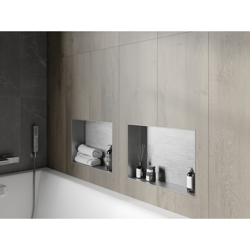 Mexen X-Wall-NR niche shelf without flange 45 x 30 cm, inox - 1911453010