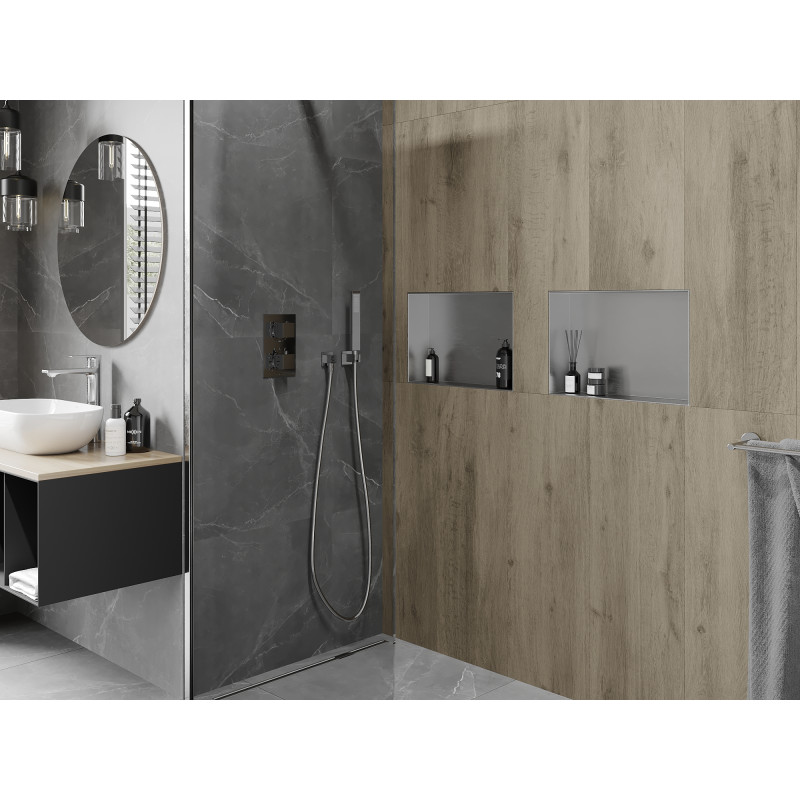 Mexen X-Wall-NR niche shelf without flange 45 x 30 cm, inox - 1911453010