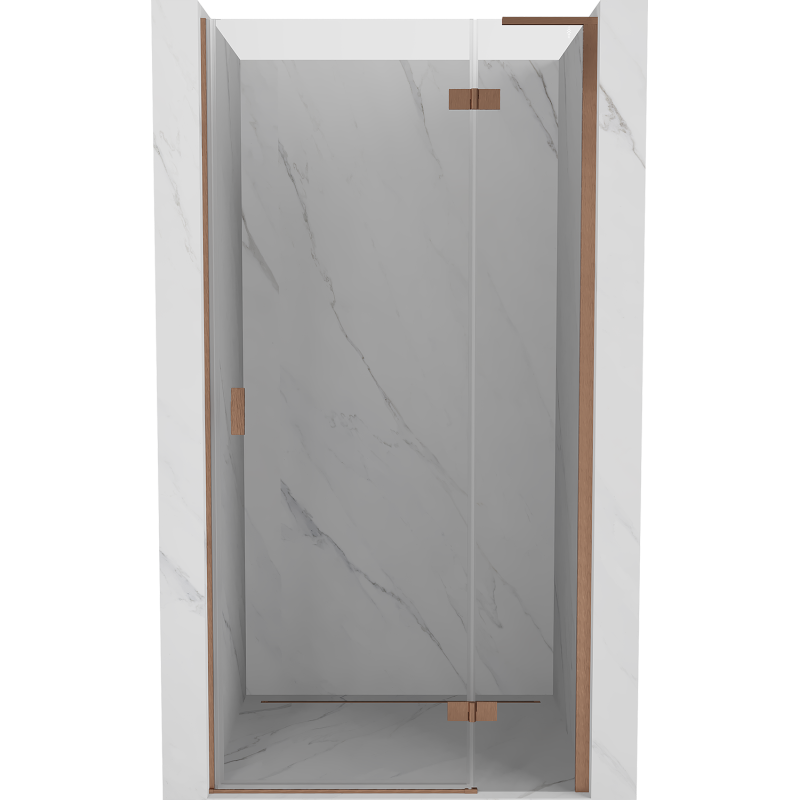 Mexen Mist-H L Right-Hinged Shower Door 120 cm, Transparent, Brushed Copper - 8A5L-120-000-65-00-P