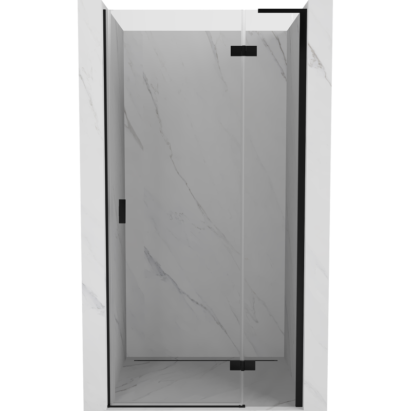 Mexen Mist-H L right side hinged shower door 110 cm, transparent, black - 8A5L-110-000-70-00-P