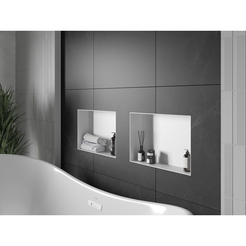 Mexen X-Wall-NR recessed shelf without flange 45 x 30 cm, white - 1921453010