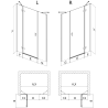 Mexen Mist-H shower door hinged left 140 cm, transparent, gold - 8A5-140-001-50-00-L