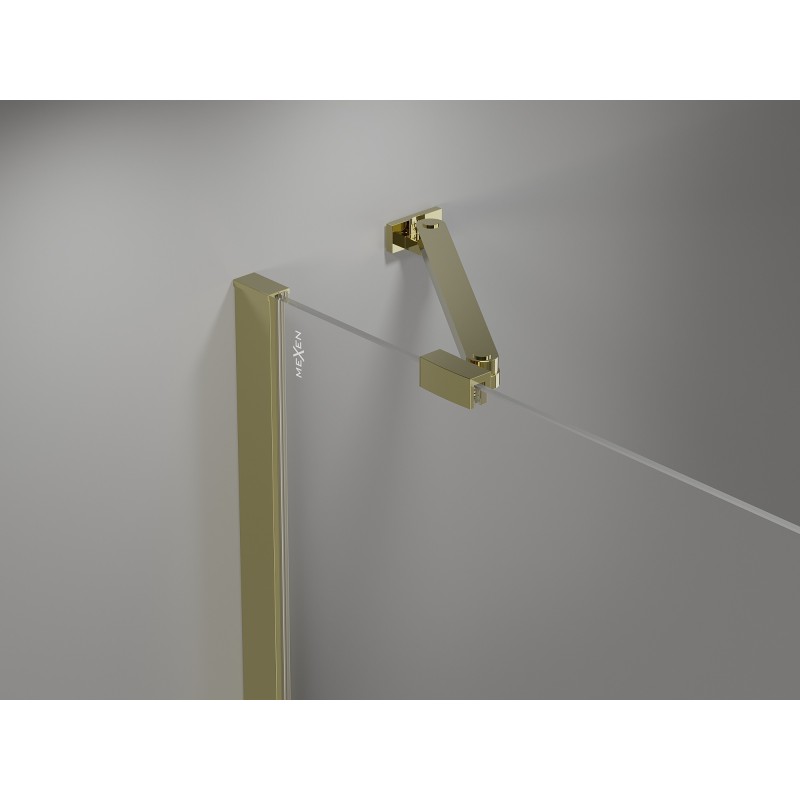 Mexen Mist-H left swing shower door 145 cm, transparent, gold - 8A5-145-001-50-00-L