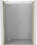 Mexen Mist-H left swing shower door 145 cm, transparent, gold - 8A5-145-001-50-00-L