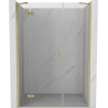 Mexen Mist-H left hinged shower door 155 cm, transparent, brushed gold - 8A5-155-001-55-00-L