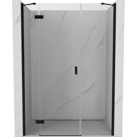 Mexen Mist-H Left-Side Hinged Shower Door 140 cm, Transparent, Black - 8A5-140-001-70-00-L