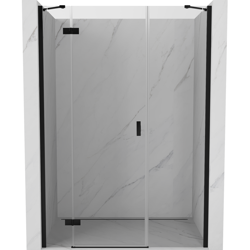 Mexen Mist-H left hinged shower door 150 cm, transparent, black - 8A5-150-001-70-00-L