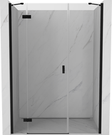 Mexen Mist-H 155 cm Left-Hand Hinged Shower Door, Transparent, Black - 8A5-155-001-70-00-L