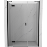 Mexen Mist-H 160 cm Left Hinged Shower Door, Clear, Black - 8A5-160-001-70-00-L