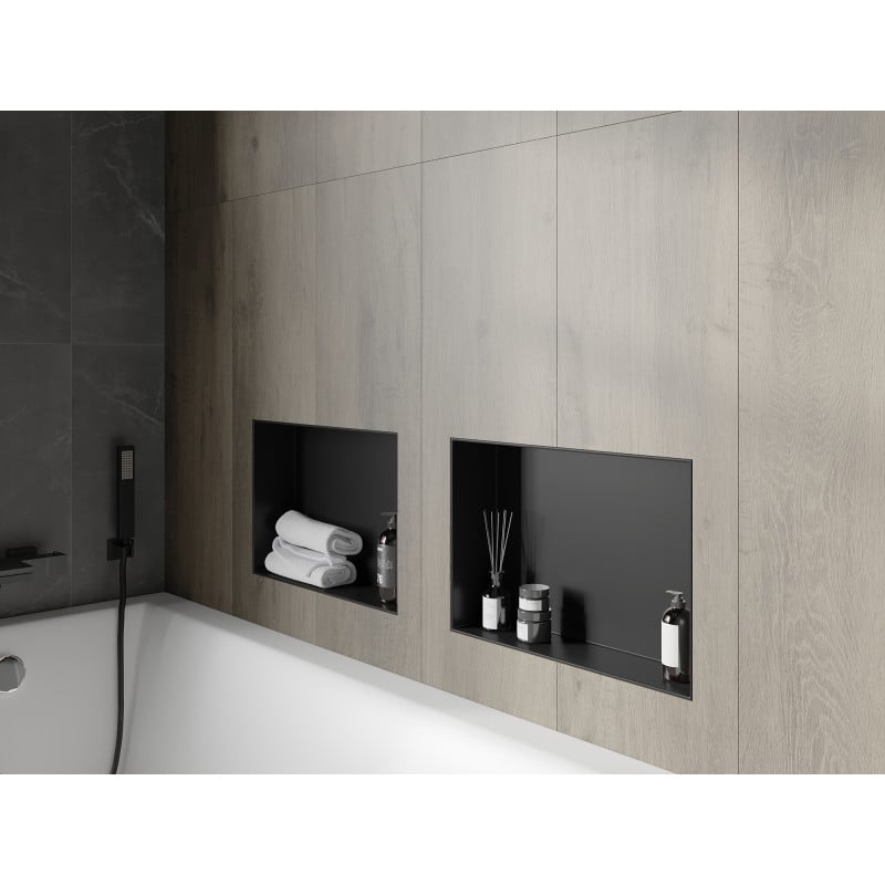 Mexen X-Wall-NR recessed shelf without flange 45 x 30 cm, black - 1971453010