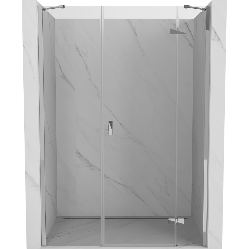 Mexen Mist-H 145 cm Right Hinged Shower Door, Transparent, Chrome - 8A5-145-001-01-00-P