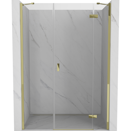 Mexen Mist-H 135 cm Right Swing Shower Door, Transparent, Gold - 8A5-135-001-50-00-P