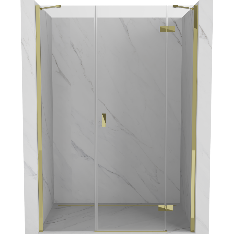 Mexen Mist-H 140 cm Right-Hinged Shower Door, Transparent, Gold - 8A5-140-001-50-00-P