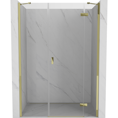 Mexen Mist-H right pivot shower door 155 cm, transparent, gold - 8A5-155-001-50-00-P