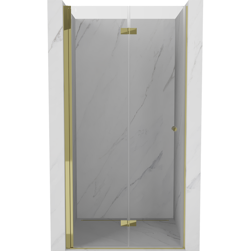 Mexen Mist-F folding shower door left 60 cm, transparent, gold - 8A6-060-000-50-00-L