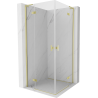 Mexen Mist-H L Duo pivot shower cabin 75 x 75 cm, transparent, brushed gold - 8A5L-075L-075P-55-00