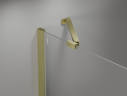 Mexen Mist-H right hinged shower door 145 cm, transparent, brushed gold - 8A5-145-001-55-00-P