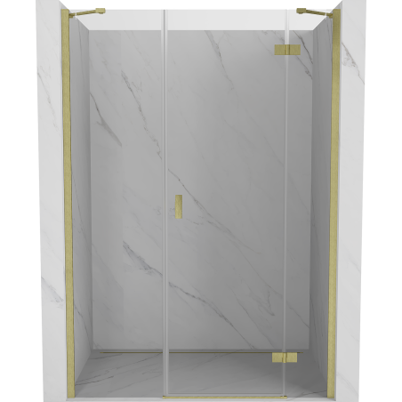 Mexen Mist-H shower door, right hinged 155 cm, transparent, brushed gold - 8A5-155-001-55-00-P