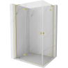 Mexen Mist-H L Duo pivot shower enclosure 85 x 75 cm, transparent, brushed gold - 8A5L-085L-075P-55-00