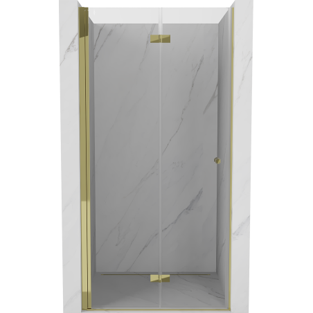 Mexen Mist-F folding shower door left 85 cm, transparent, gold - 8A6-085-000-50-00-L