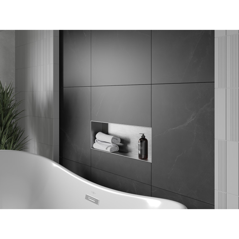 Mexen X-Wall-NR niche shelf without flange 60 x 20 cm, inox - 1911602010