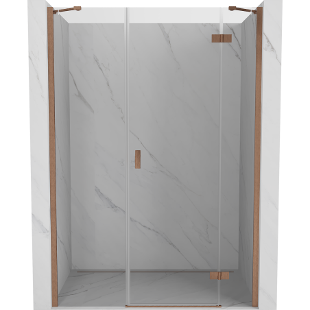 Mexen Mist-H Right-Hinged Shower Door 155 cm, Transparent, Brushed Copper - 8A5-155-001-65-00-P