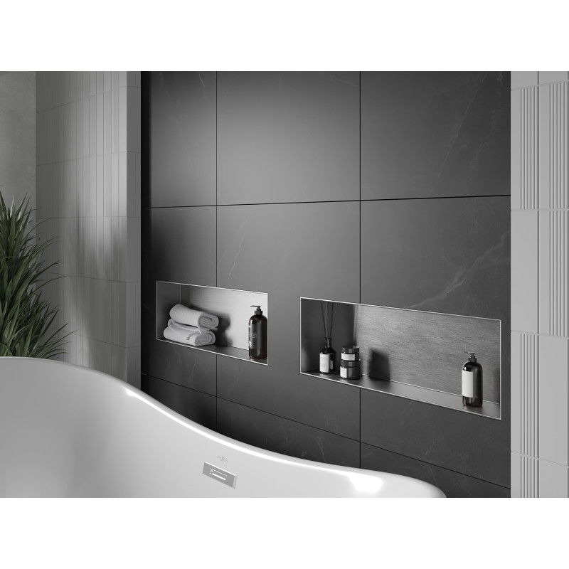 Mexen X-Wall-NR Recessed Shelf Without Flange 60 x 20 cm, Inox - 1911602010