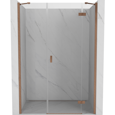 Mexen Mist-H right pivot shower door 160 cm, transparent, brushed copper - 8A5-160-001-65-00-P