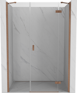 Mexen Mist-H right pivot shower door 160 cm, transparent, brushed copper - 8A5-160-001-65-00-P