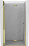 Mexen Mist-F 90 cm Left-Folding Shower Door, Transparent, Gold - 8A6-090-000-50-00-L