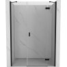 Mexen Mist-H 125 cm Right Hinged Shower Door, Transparent, Black - 8A5-125-001-70-00-P
