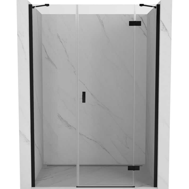 Mexen Mist-H right-hinged shower door 145 cm, transparent, black - 8A5-145-001-70-00-P