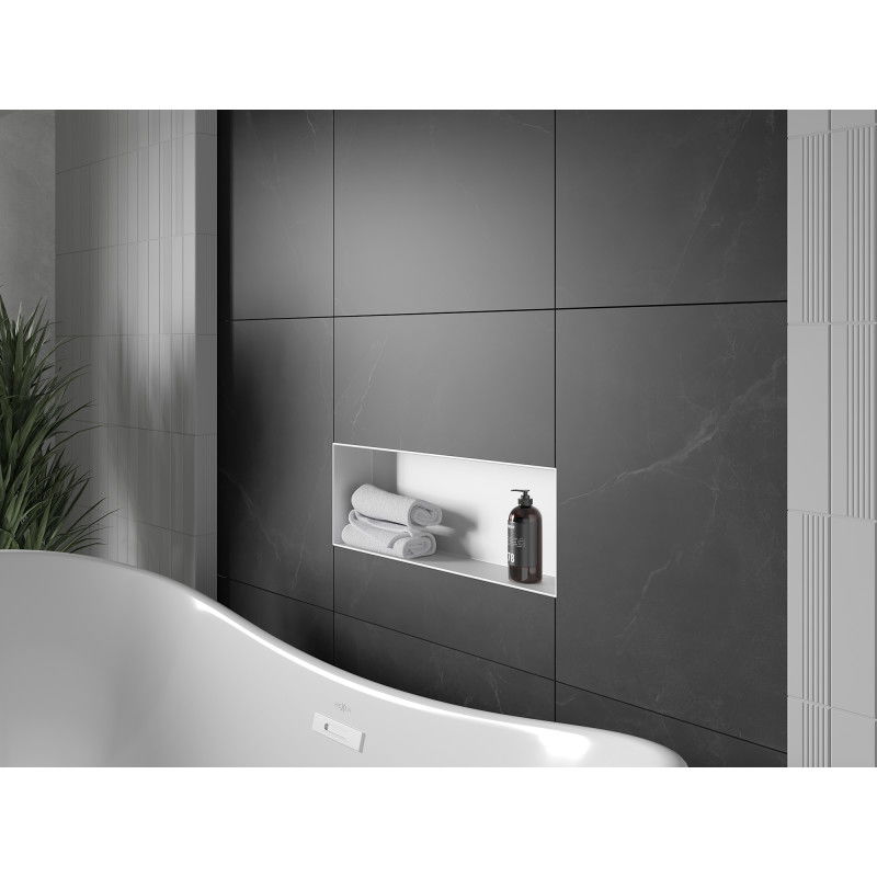 Mexen X-Wall-NR recessed shelf without flange 60 x 20 cm, white - 1921602010