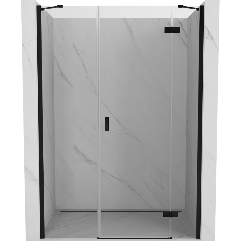 Mexen Mist-H 150 cm Right-Hinged Shower Door, Transparent, Black - 8A5-150-001-70-00-P