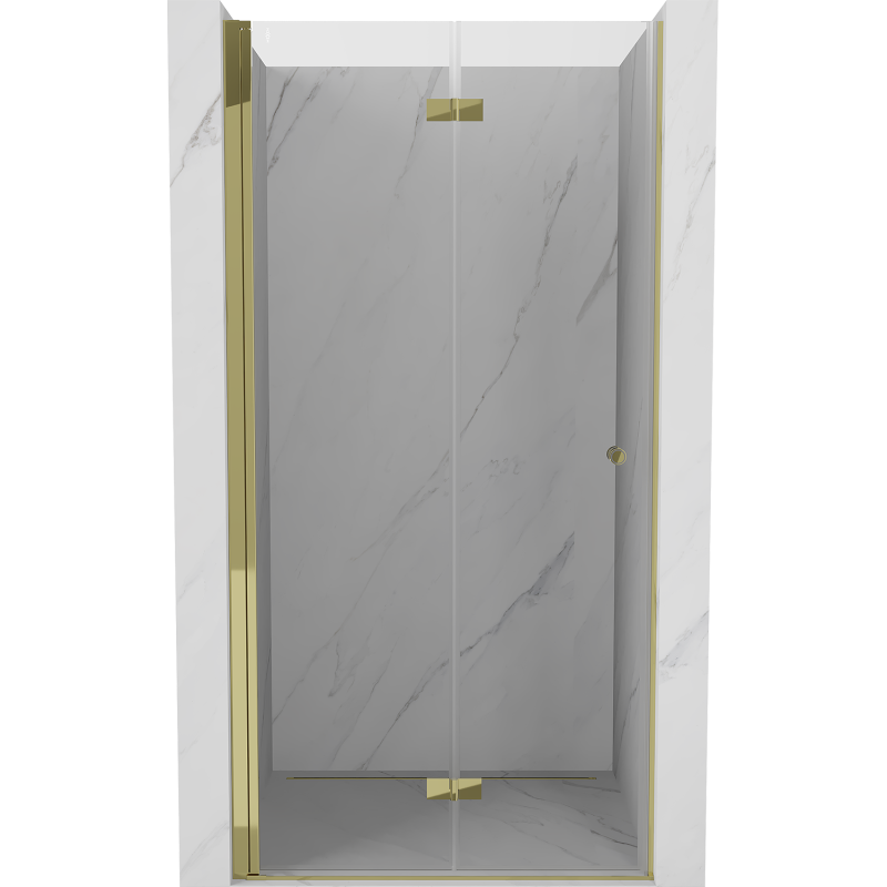 Mexen Mist-F folding shower door left 100 cm, transparent, gold - 8A6-100-000-50-00-L
