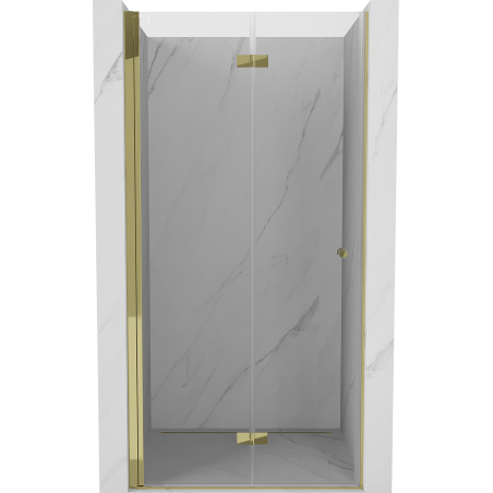 Mexen Mist-F folding shower door left 120 cm, transparent, gold - 8A6-120-000-50-00-L