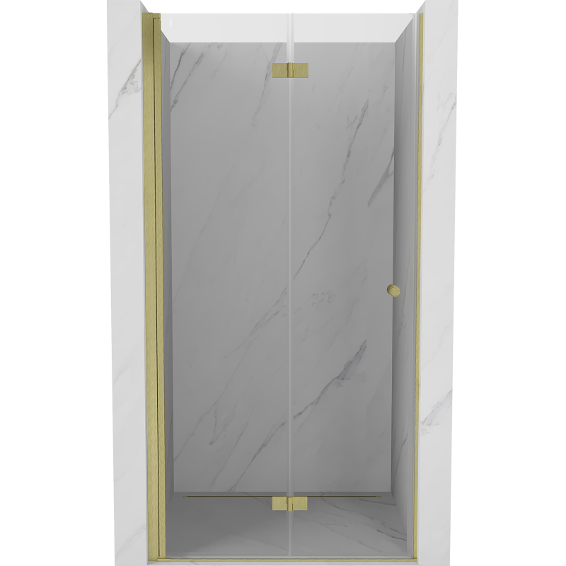 Mexen Mist-F left folding shower door 80 cm, transparent, brushed gold - 8A6-080-000-55-00-L