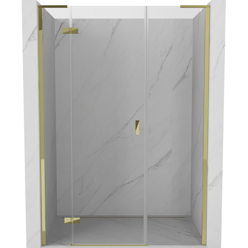 Mexen Mist-H L hinged shower door left 130 cm, transparent, gold - 8A5L-130-001-50-00-L