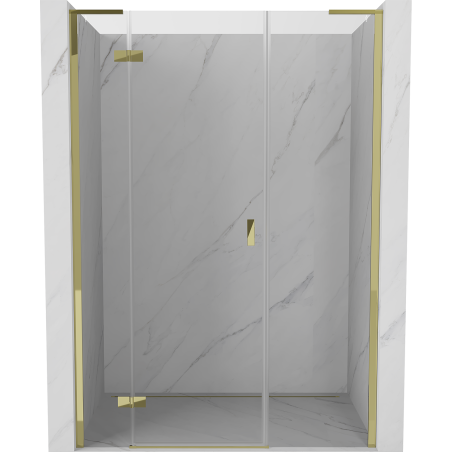 Mexen Mist-H L Left Hinged Shower Door 135 cm, Transparent, Gold - 8A5L-135-001-50-00-L