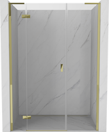 Mexen Mist-H L Left Hinged Shower Door 135 cm, Transparent, Gold - 8A5L-135-001-50-00-L