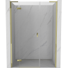 Mexen Mist-H L 140 cm Left Hinged Shower Door, Transparent, Gold - 8A5L-140-001-50-00-L
