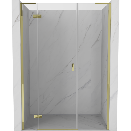Mexen Mist-H L shower door hinged left 160 cm, transparent, gold - 8A5L-160-001-50-00-L