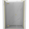 Mexen Mist-H L left hinged shower door 130 cm, transparent, brushed gold - 8A5L-130-001-55-00-L